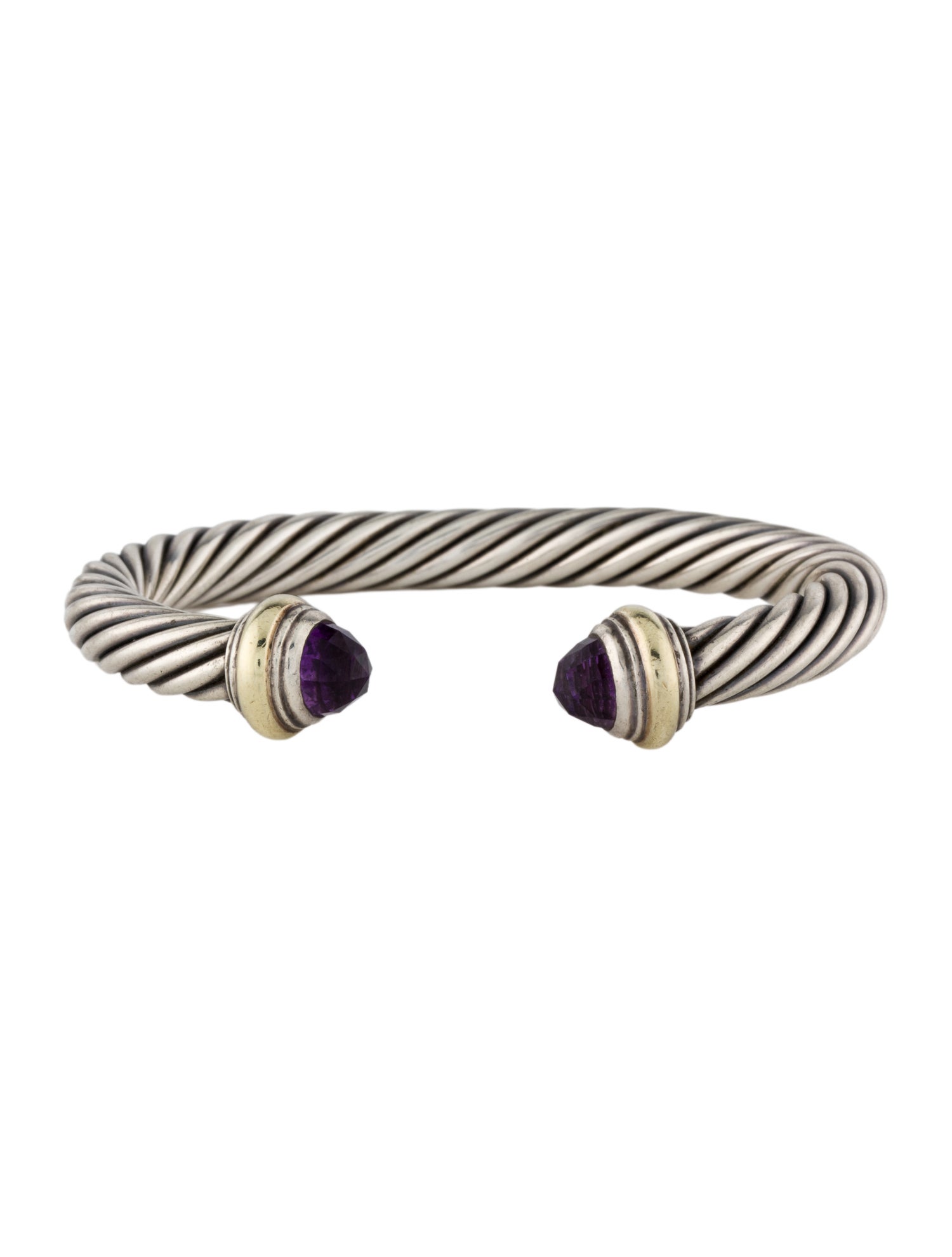 David Yurman Amethyst Cable Classics Cuff Bracelet