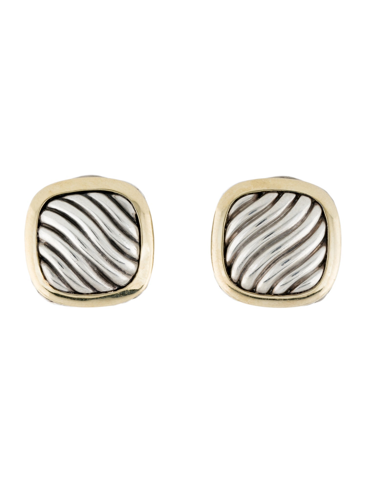 David Yurman Two-Tone Sculpted Cable Clip-on Earrings