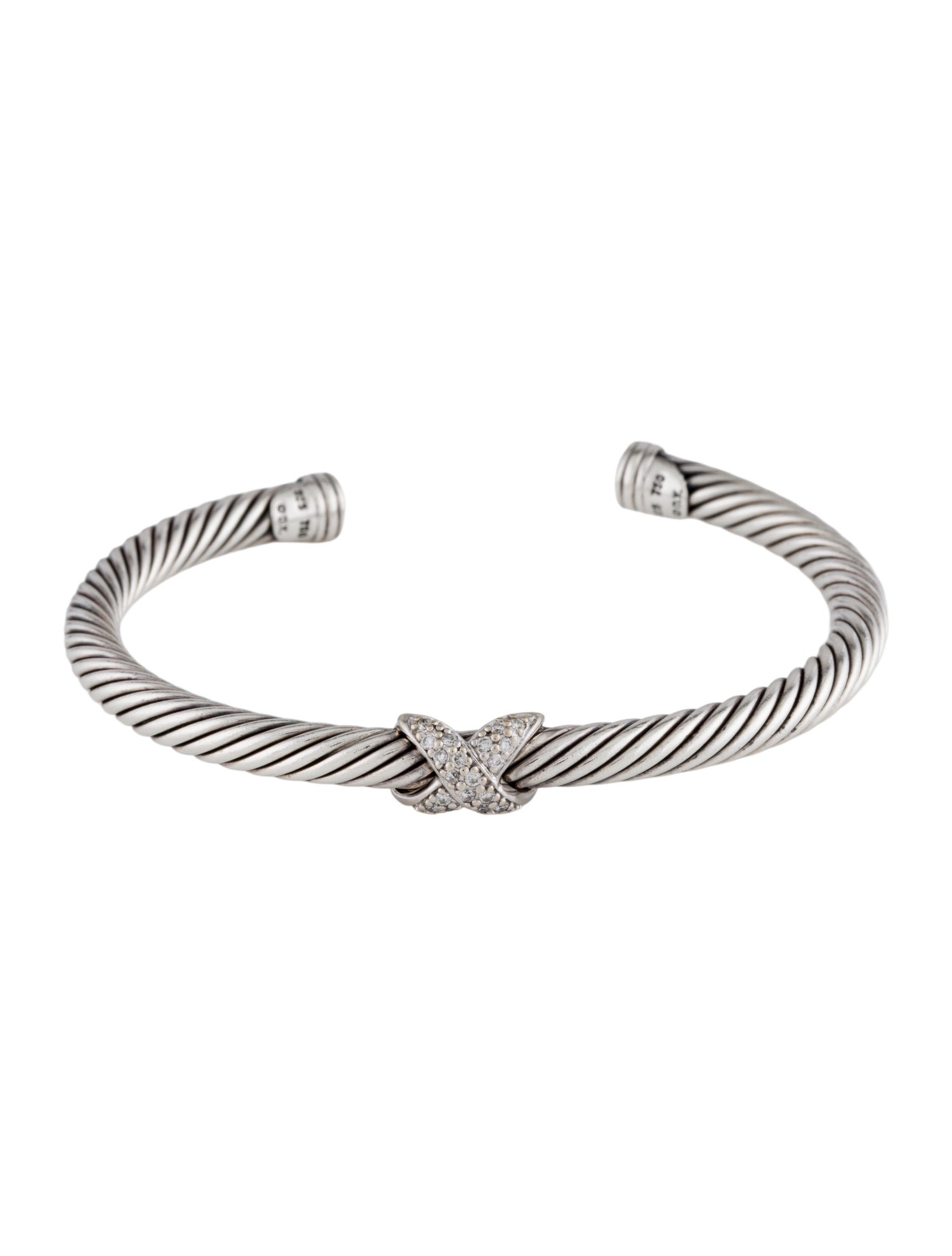 David Yurman Diamond X Cable Station Bracelet