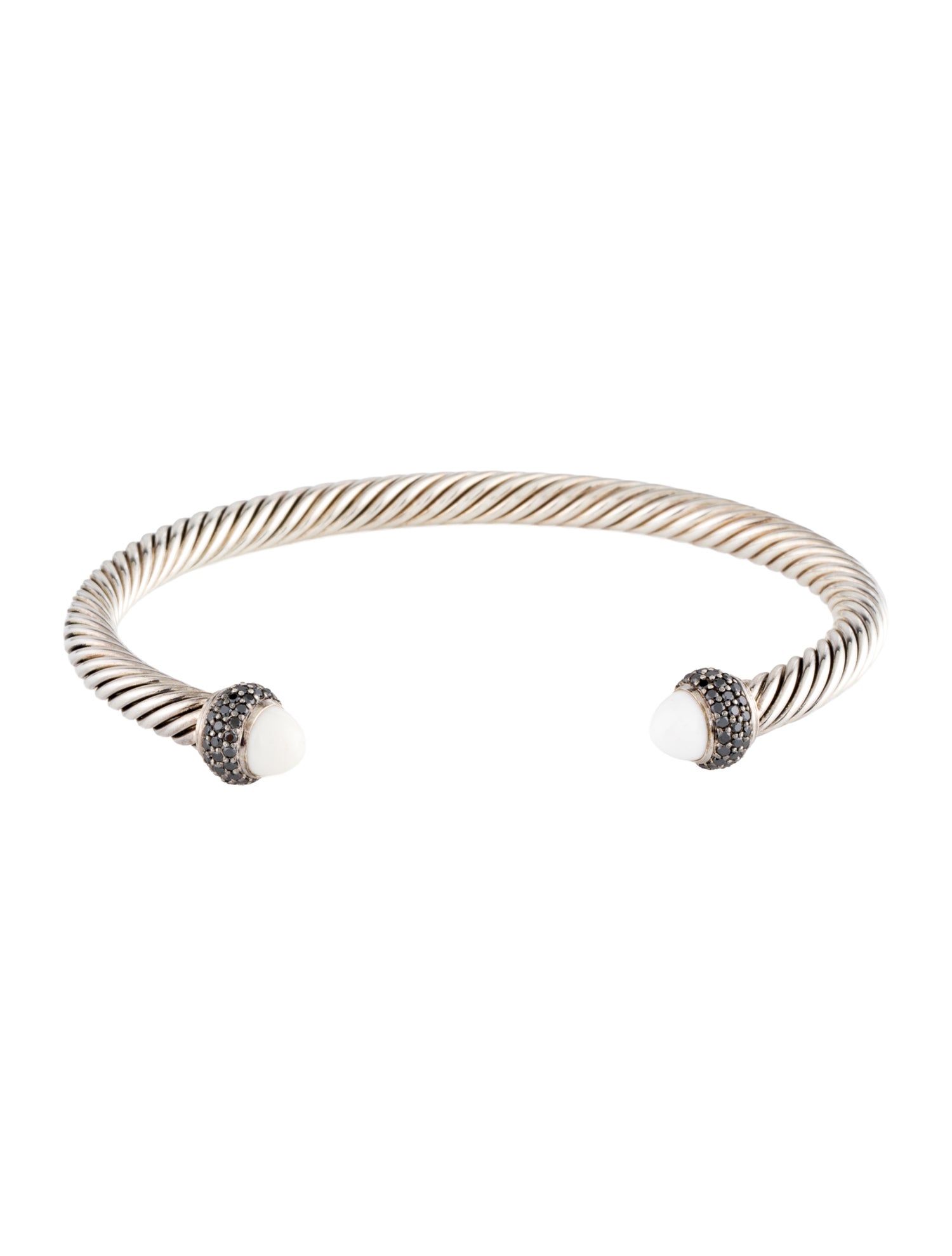 David Yurman Chalcedony & Diamond Classic Cable Bracelet