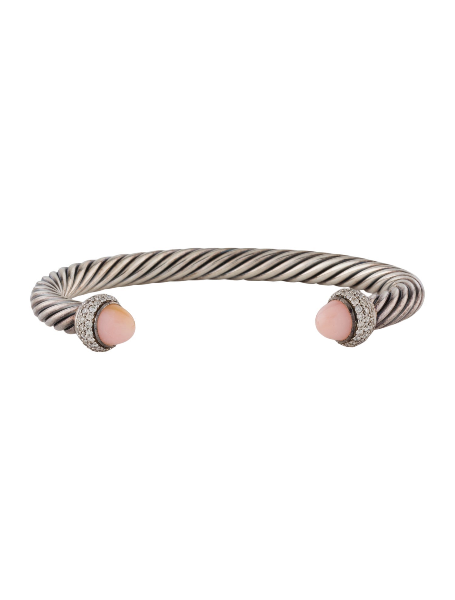 David Yurman Opal & Diamond Cable Cuff Bracelet