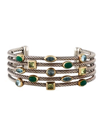 David Yurman Cuff Multistone Five-Row Confetti Bracelet