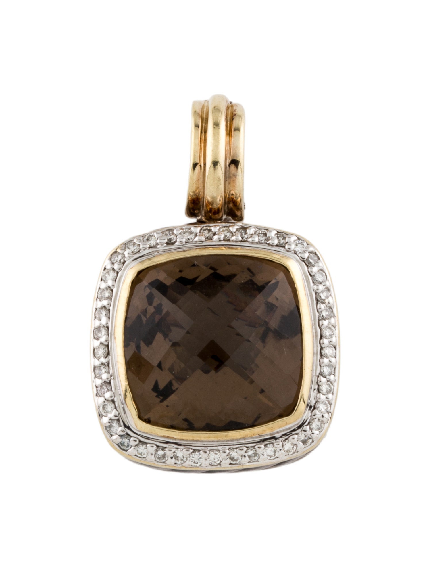 David Yurman Smoky Quartz & Diamond Albion Enhancer Pendant