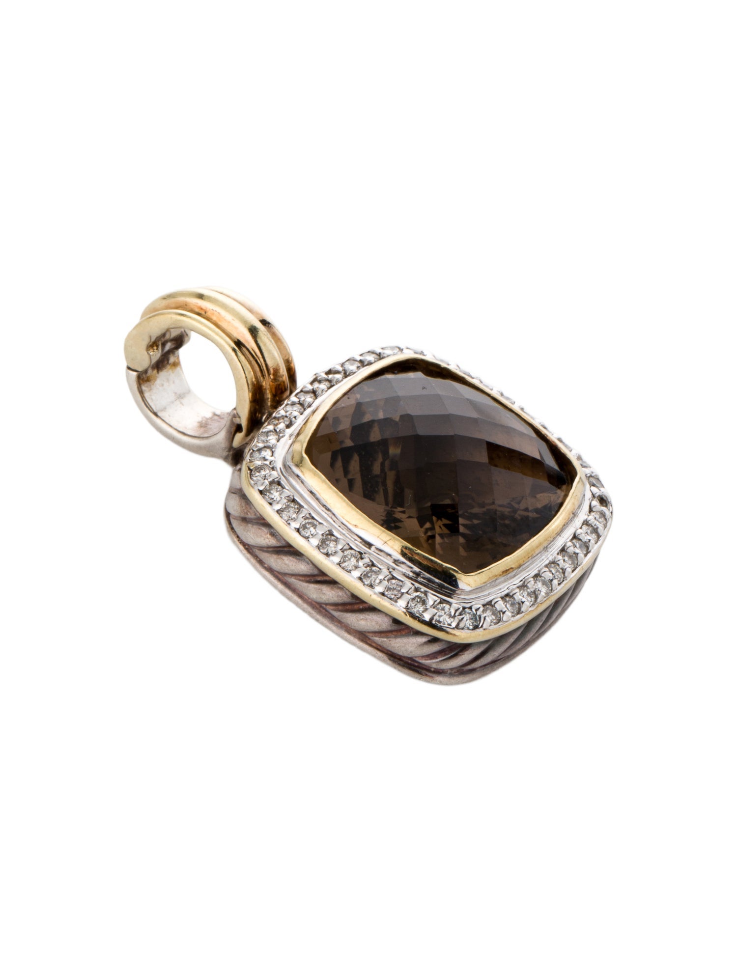 David Yurman Smoky Quartz & Diamond Albion Enhancer Pendant