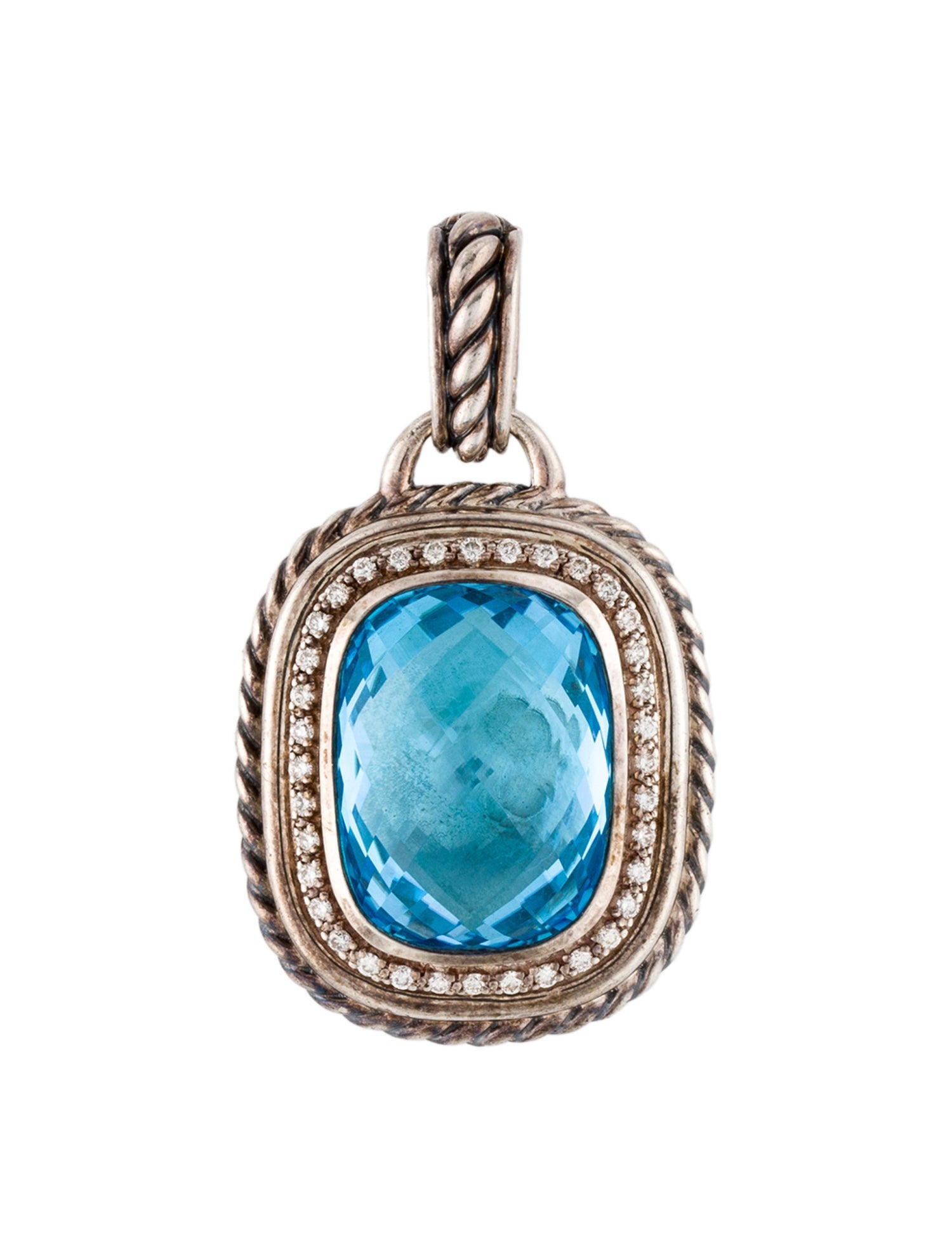 David Yurman Topaz & Diamond Enhancer Pendant