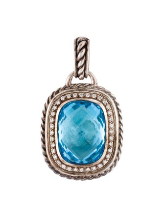 David Yurman Topaz & Diamond Enhancer Pendant