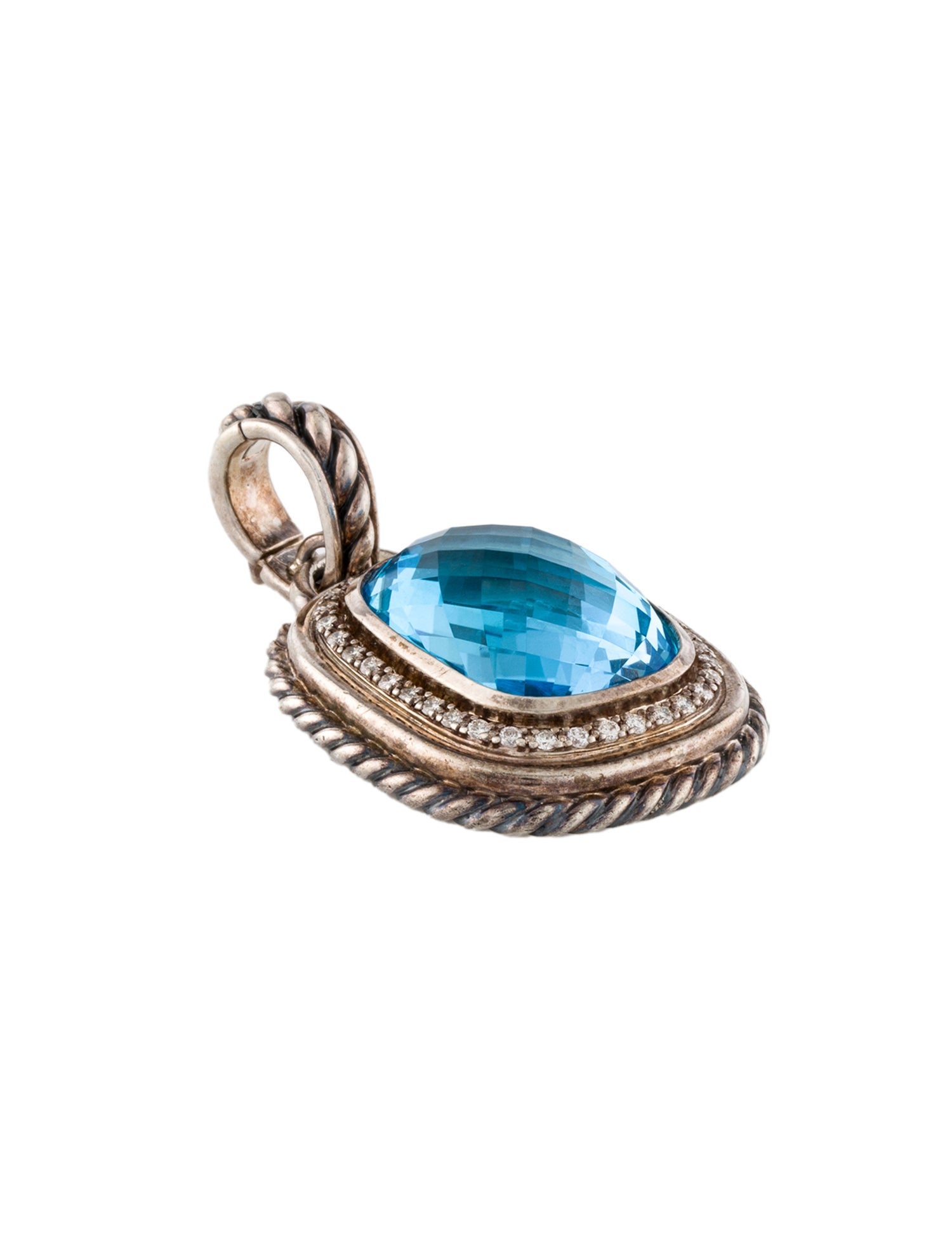 David Yurman Topaz & Diamond Enhancer Pendant