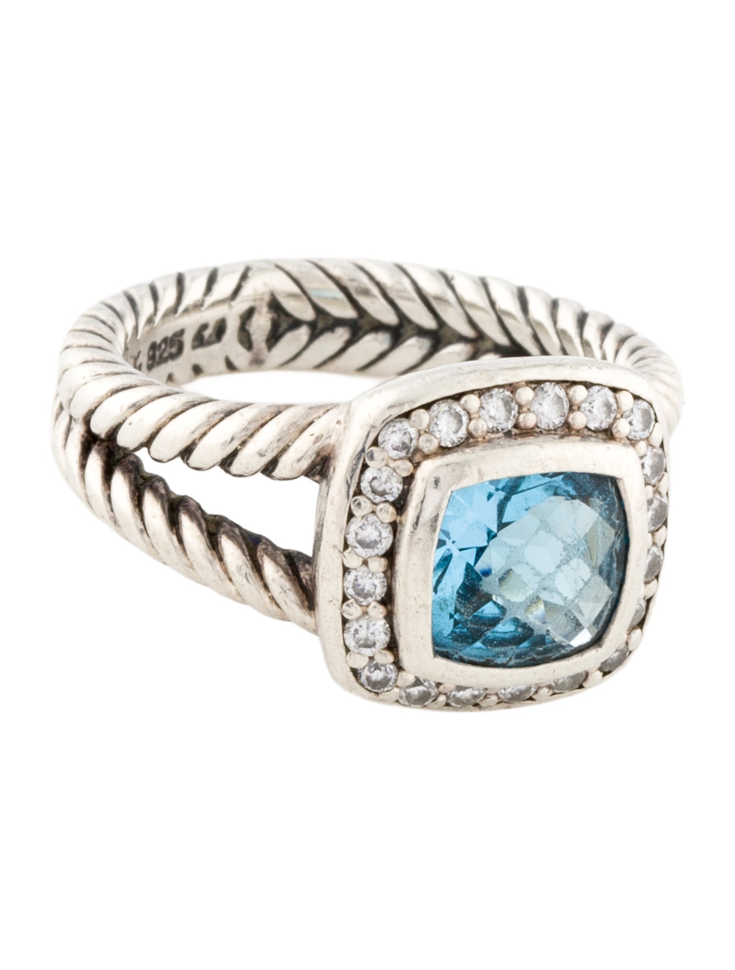 David Yurman Topaz & Diamond Petite Albion Cocktail Ring