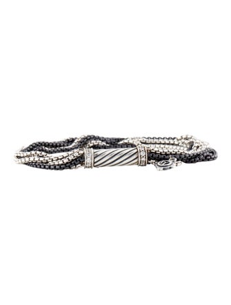 David Yurman Diamond Multistrand Box Chain Bracelet