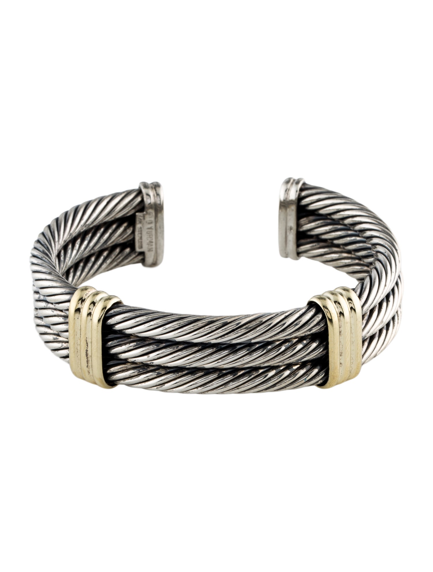David Yurman Two-Tone Triple Cable Station Bracelet
