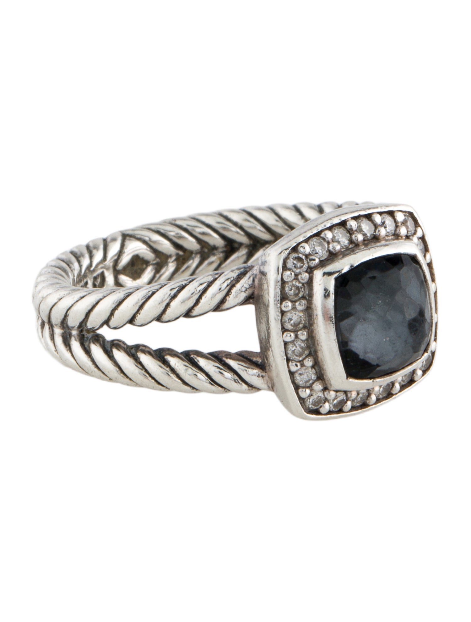 David Yurman Black Orchid & Diamond Petite Albion Ring