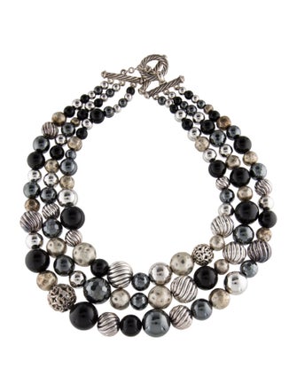 David Yurman Hematine & Onyx Elements Multi-Strand Necklace