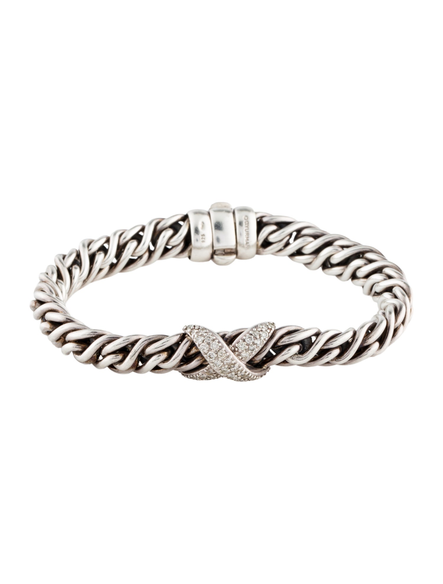 David Yurman Diamond Crossover Link Bracelet