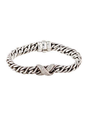 David Yurman Diamond Crossover Link Bracelet