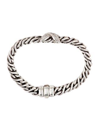 David Yurman Diamond Crossover Link Bracelet