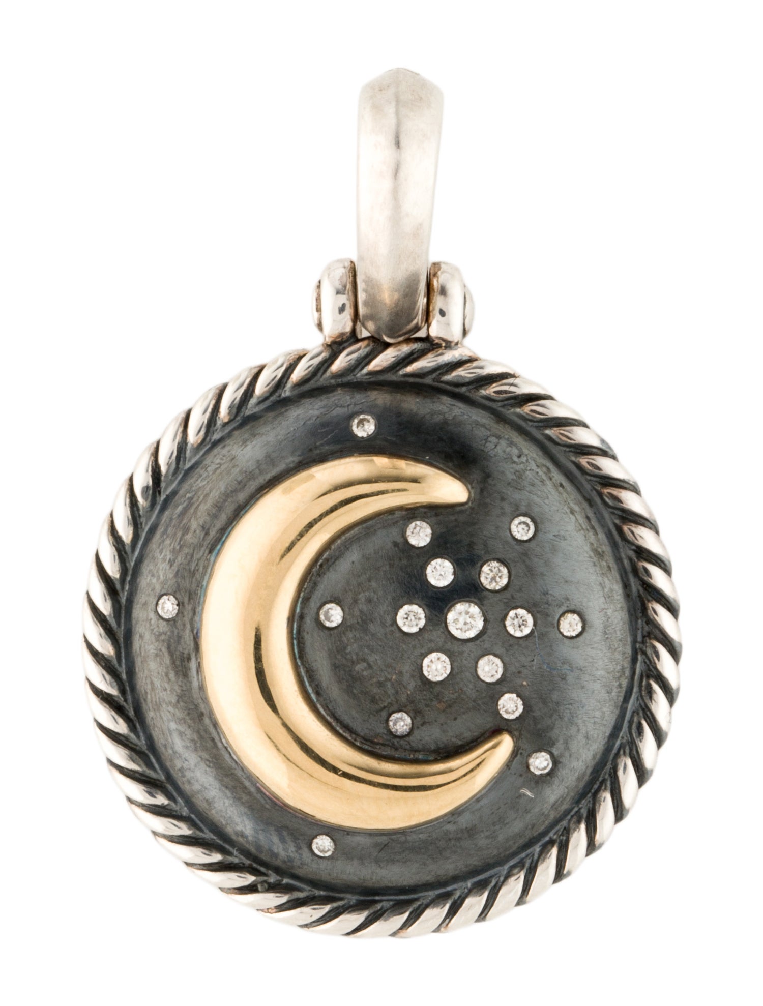 David Yurman Diamond Moon & Star Pendant