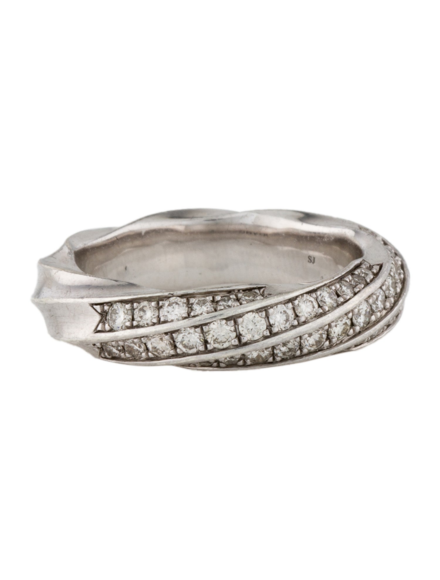 David Yurman Diamond Cable Edge Band