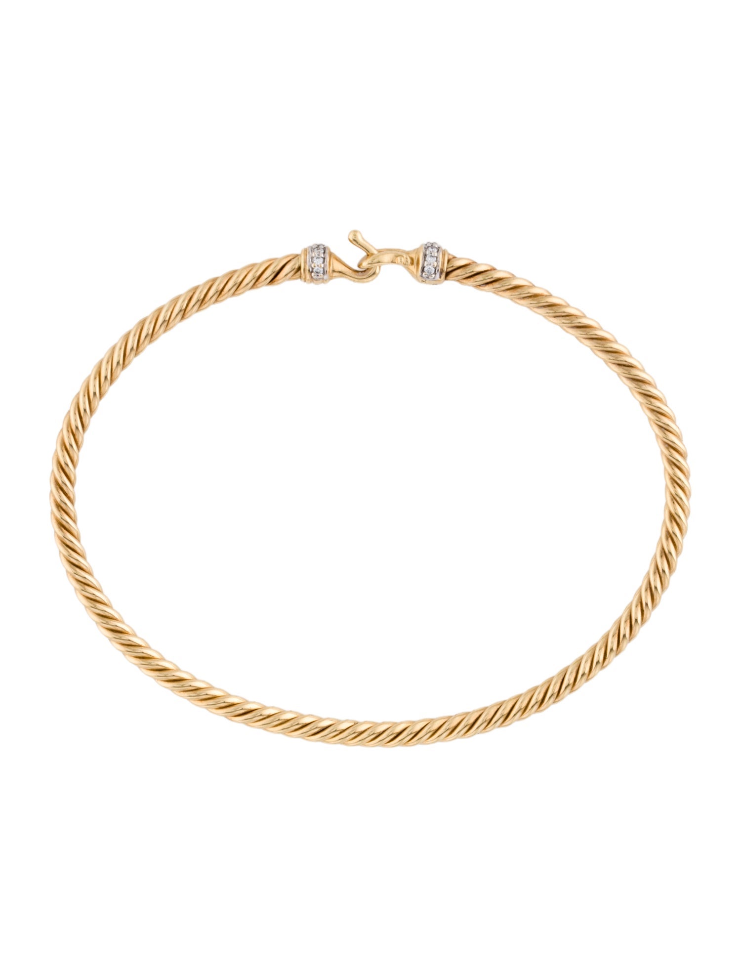 David Yurman 18K Diamond Buckle Classic Cable Bracelet