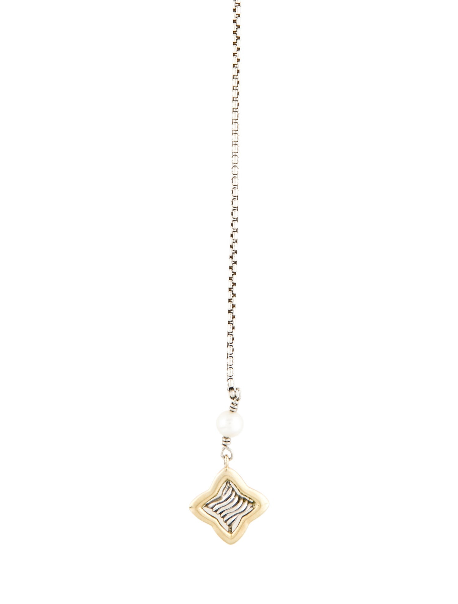 David Yurman Pearl Quatrefoil Lariat Necklace