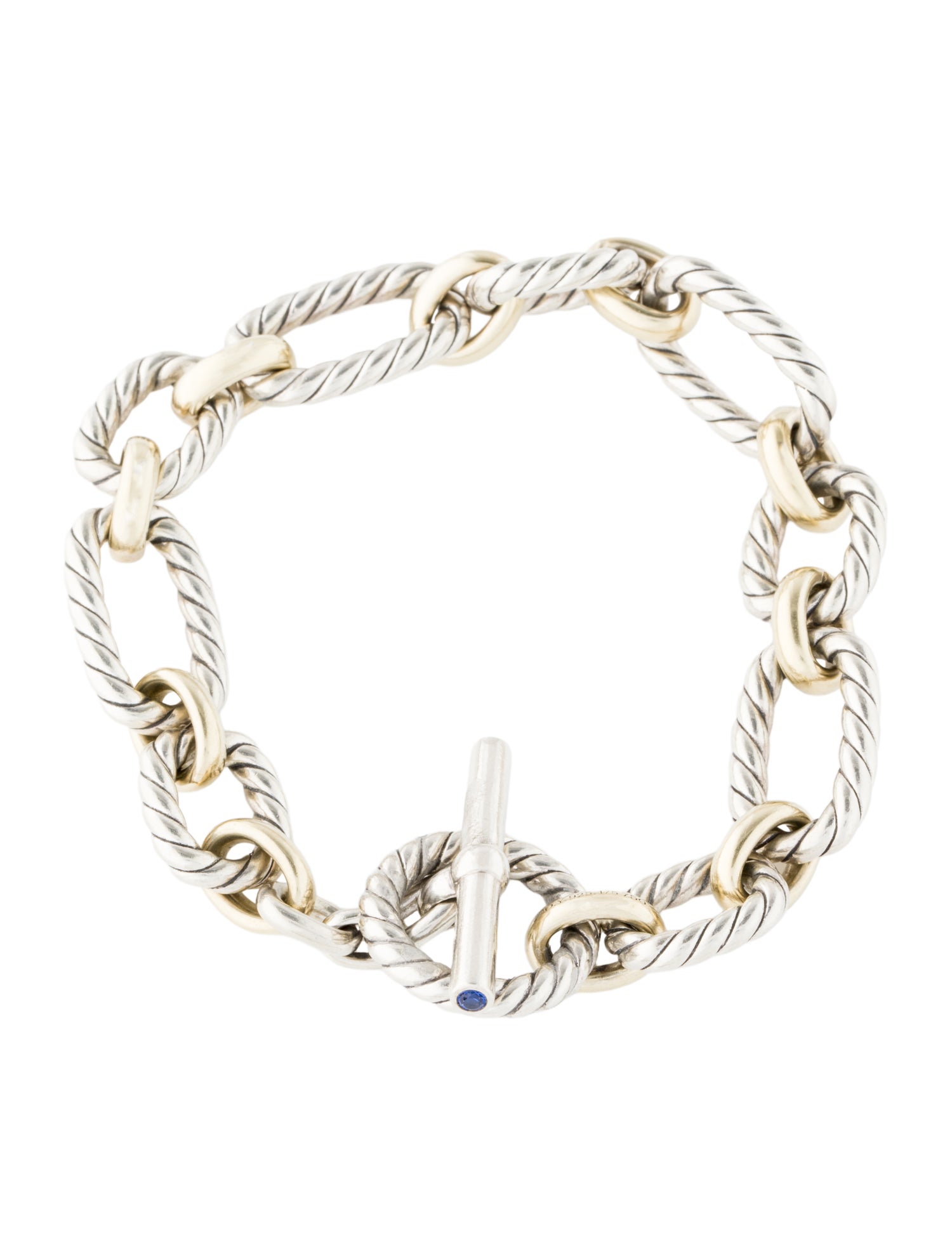 David Yurman Sapphire Accented Cushion Link Bracelet