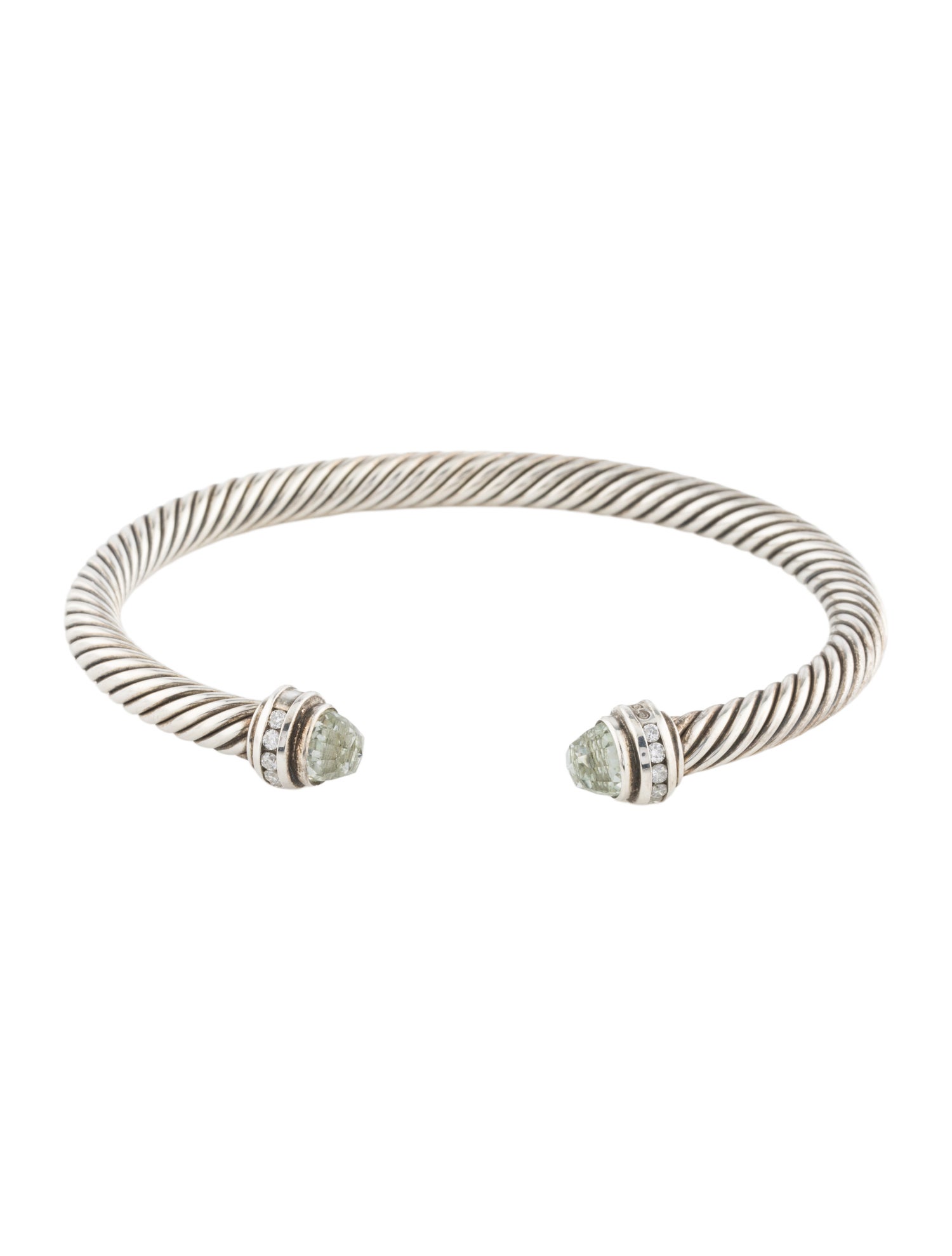 David Yurman Prasiolite & Diamond Classic Cable Bracelet