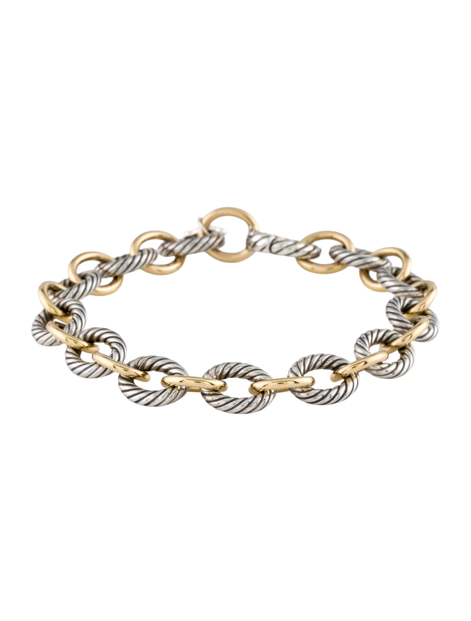 David Yurman Two-Tone Oval Link Chain Bracelet