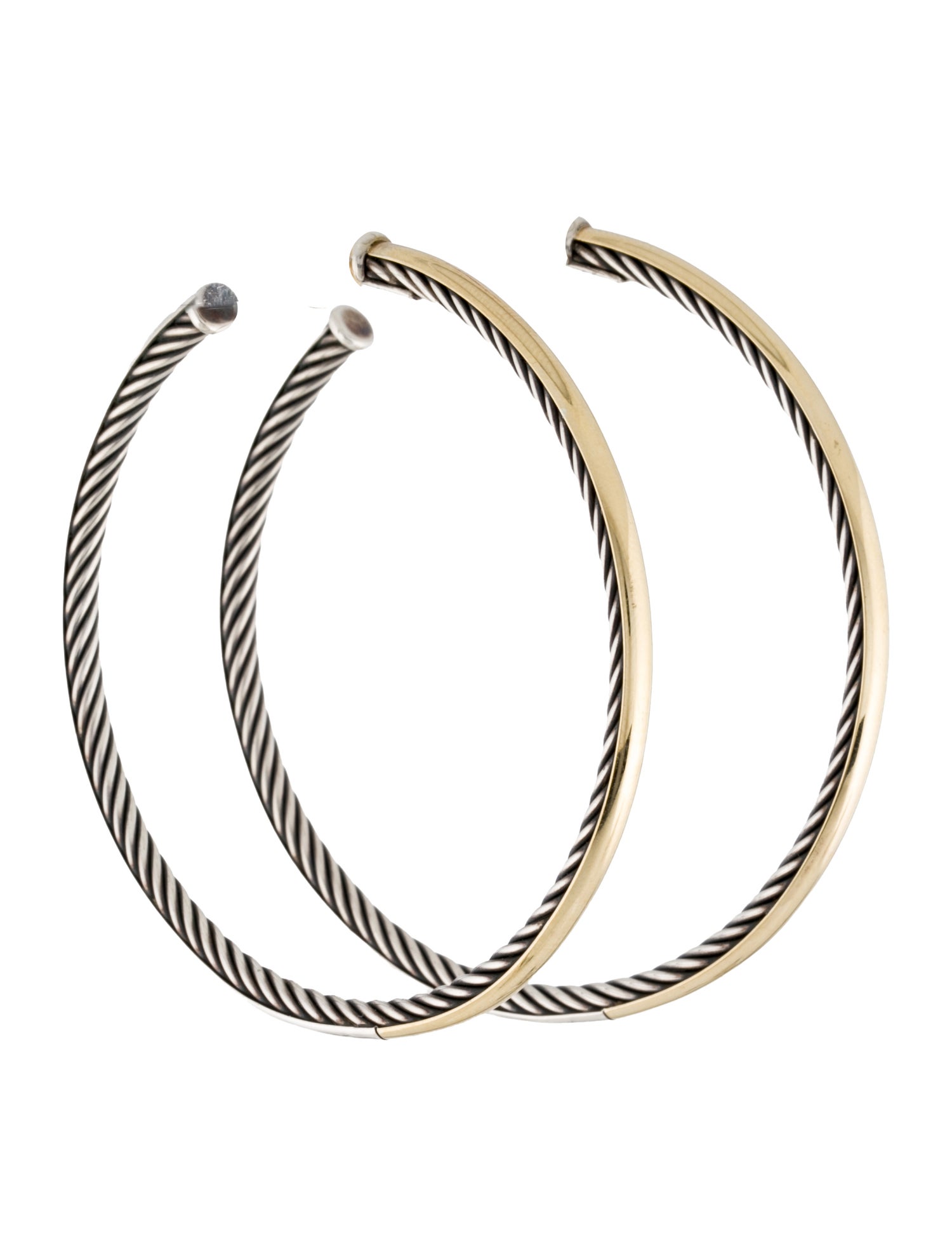 David Yurman Two-Tone Cable Hoop Earrings