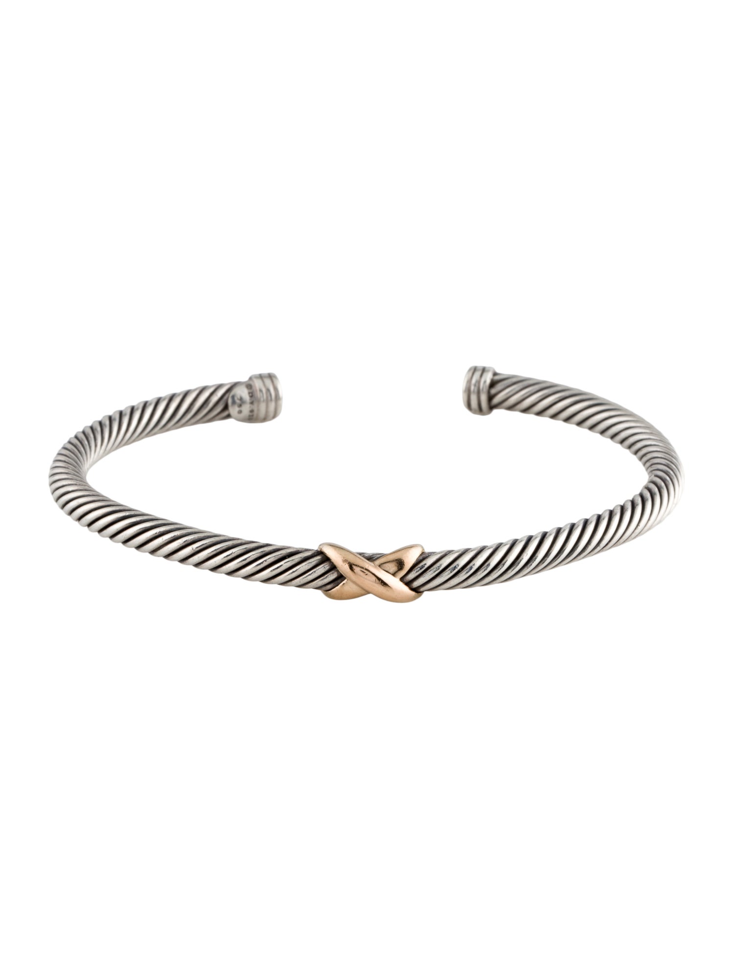 David Yurman Two-Tone X Classic Cable Station Bracelet