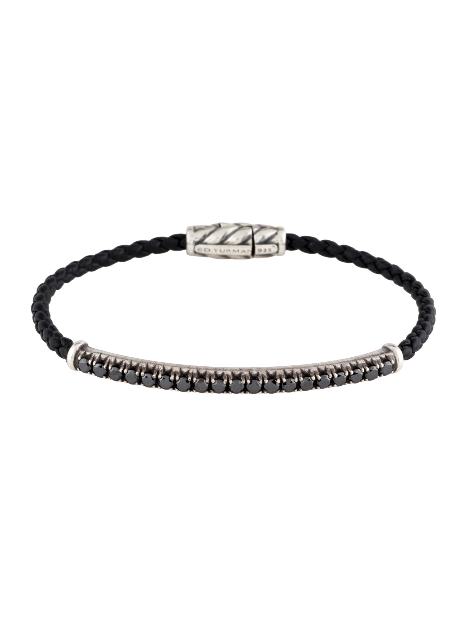 David Yurman 1.33ctw Diamond Bar Chevron Cord Bracelet