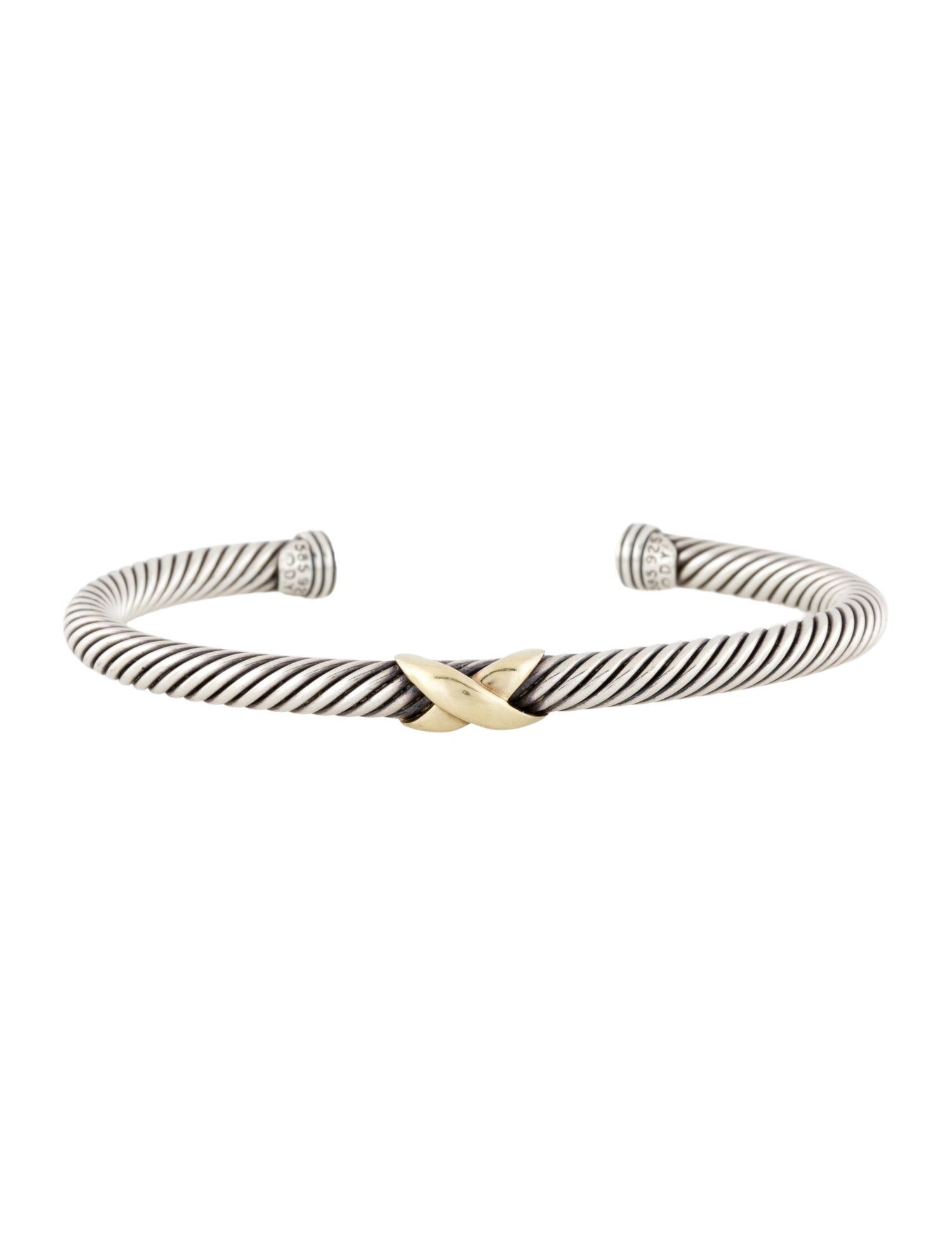 David Yurman Two-Tone X Classic Cable Station Bracelet