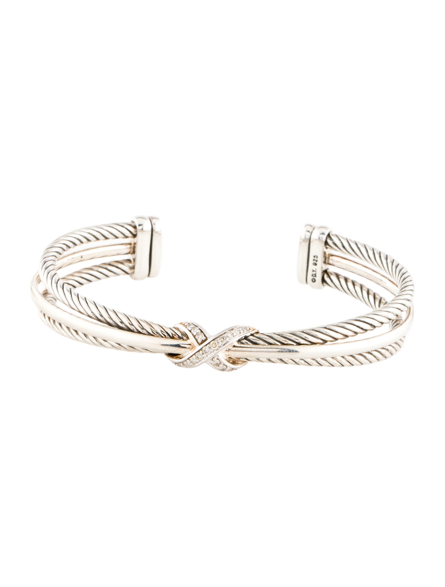 David Yurman Diamond X Crossover Cuff Bracelet