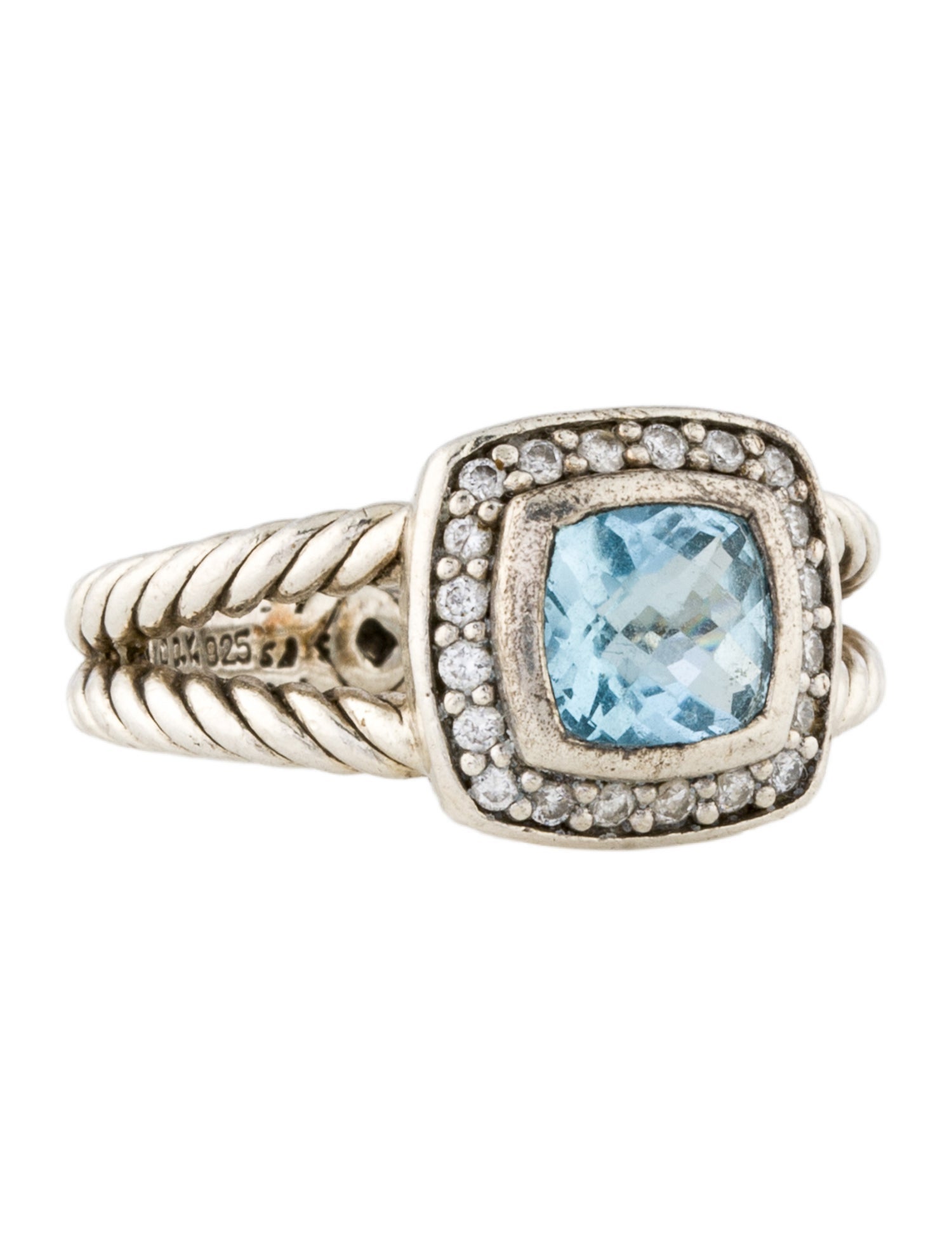 David Yurman Topaz & Diamond Petite Albion Ring