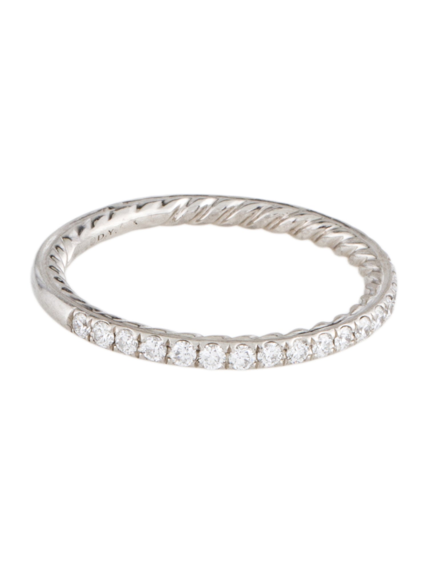 David Yurman Platinum Diamond DY Eden Partway Band Ring - 950 Platinum ...