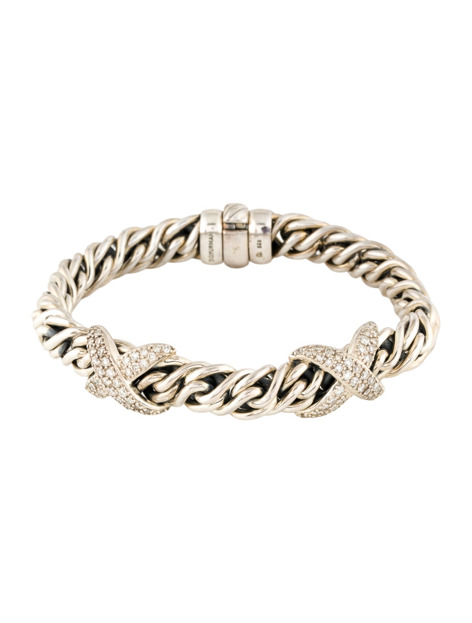 David Yurman 1.15ctw Lyrica Double X Bracelet