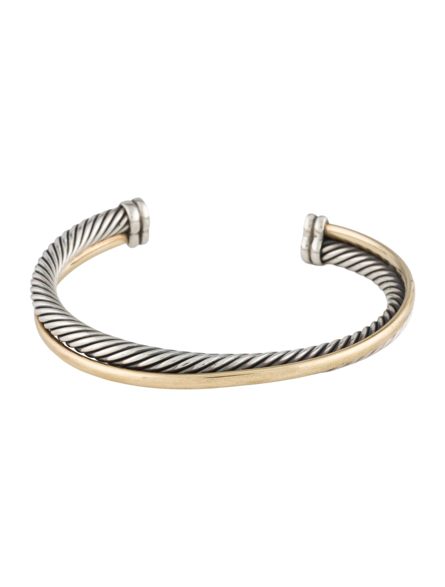 David Yurman Two-Tone Crossover Two Row Cuff Bracelet