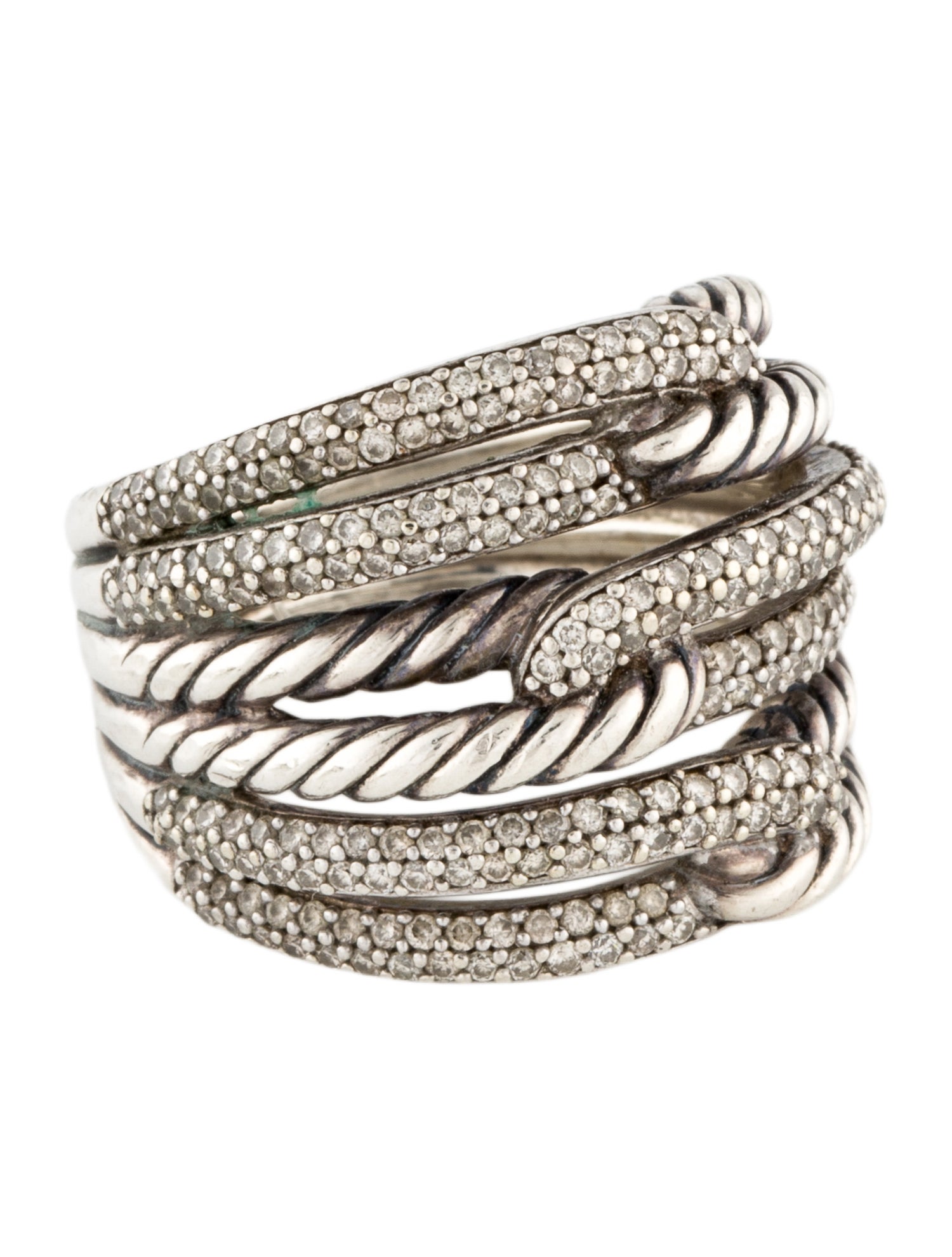 David Yurman Diamond Labyrinth® Triple-Loop Ring