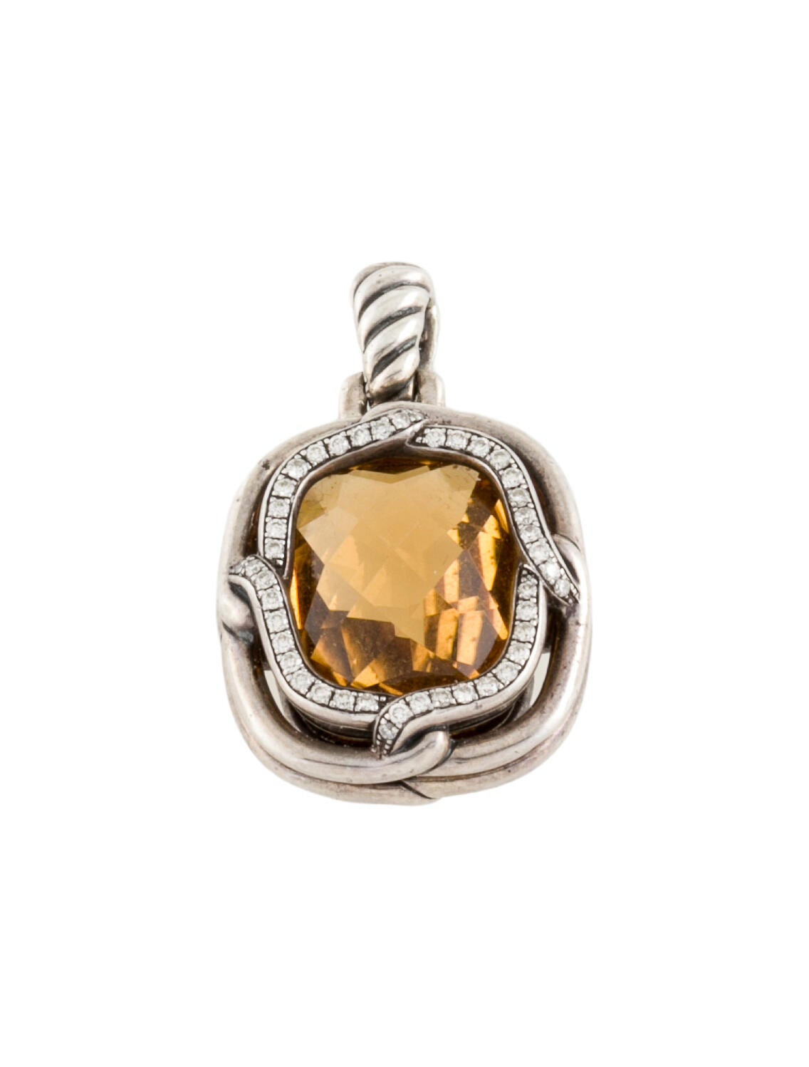 David Yurman Citrine & Diamond Small Labyrinth Pendant