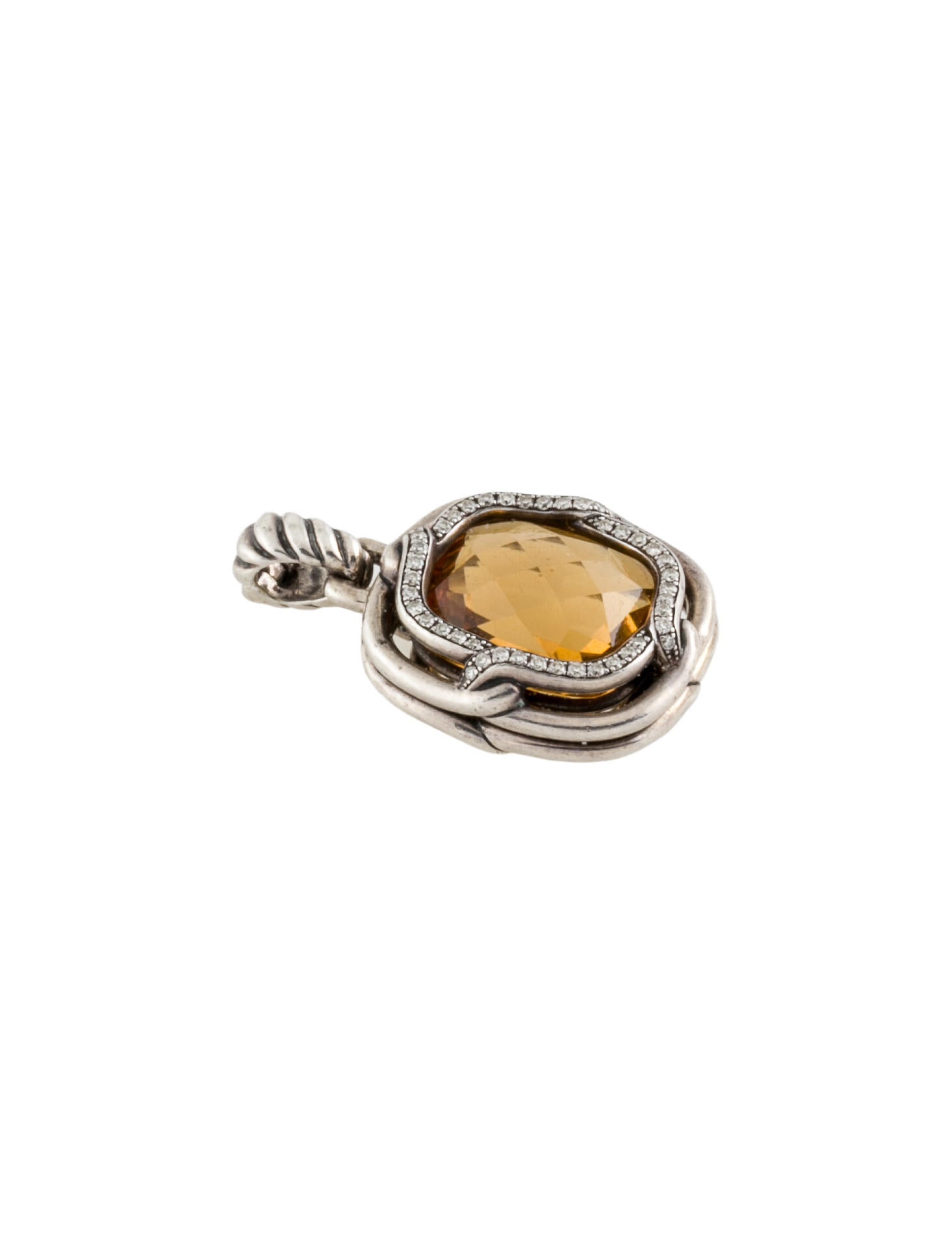 David Yurman Citrine & Diamond Small Labyrinth Pendant