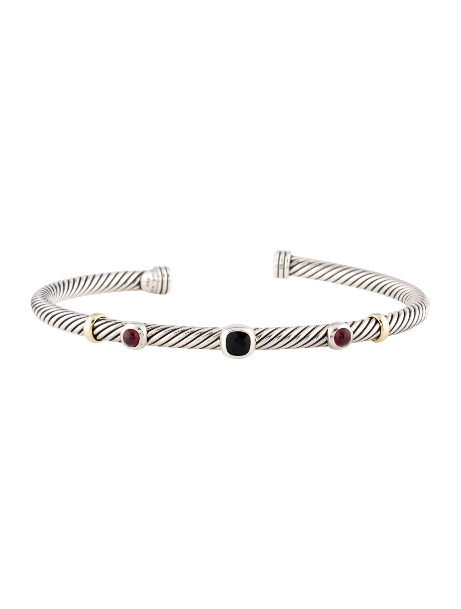David Yurman Onyx & Ruby Cuff Bracelet