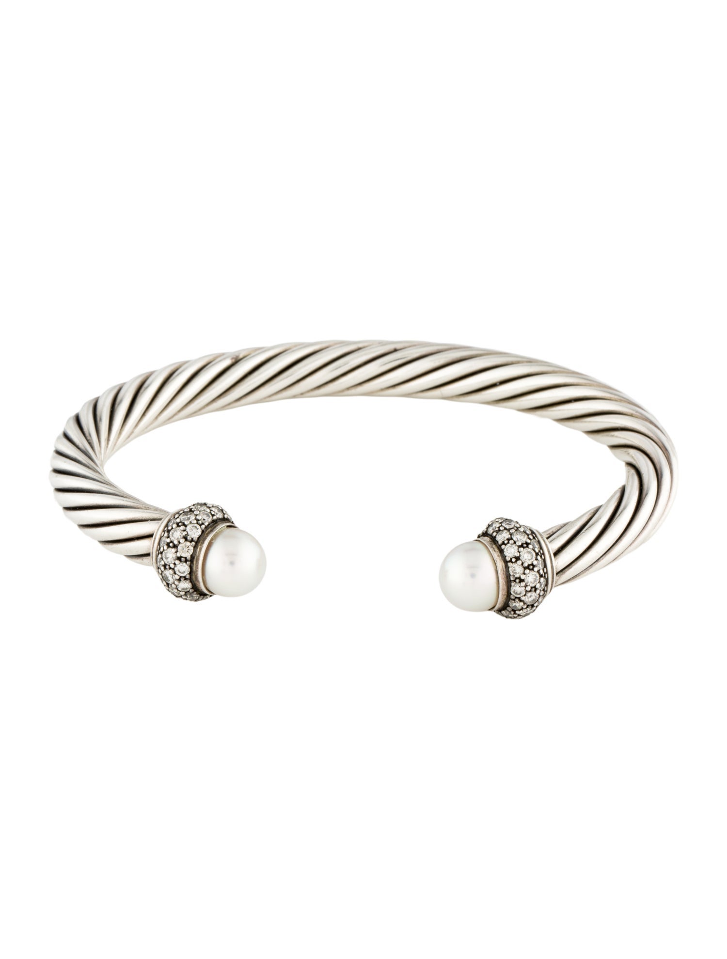 David Yurman Pearl & Diamond Moonlight Ice Cuff Bracelet