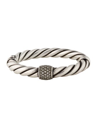 David Yurman Diamond Metro Cable Bangle Bracelet