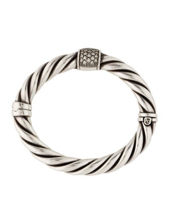 David Yurman Diamond Metro Cable Bangle Bracelet