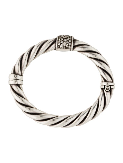 David Yurman Diamond Metro Cable Bangle Bracelet