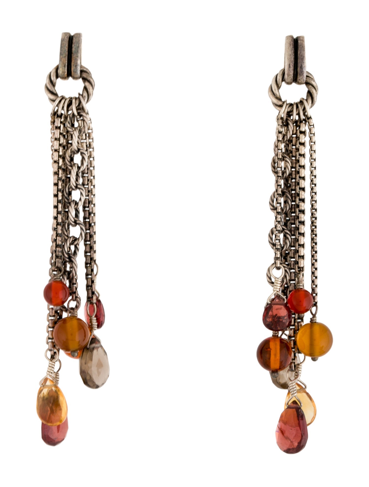 David Yurman Multistone Tassel Earrings