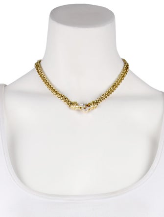 David Yurman 18K Diamond Buckle Double Strand Necklace