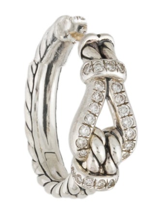 David Yurman Diamond Thoroughbred Loop Single Hoop Earring
