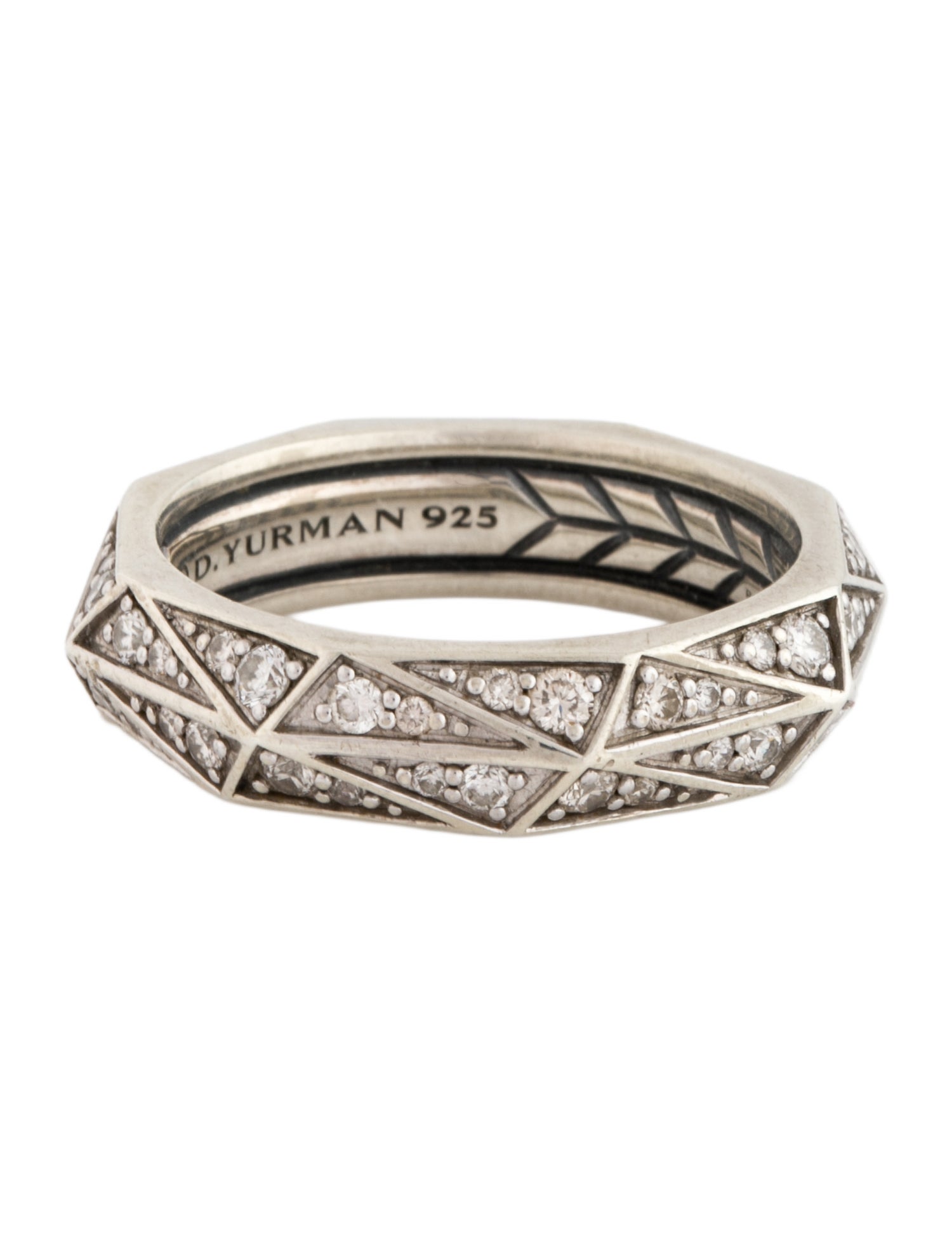 David Yurman Diamond Faceted Band Ring