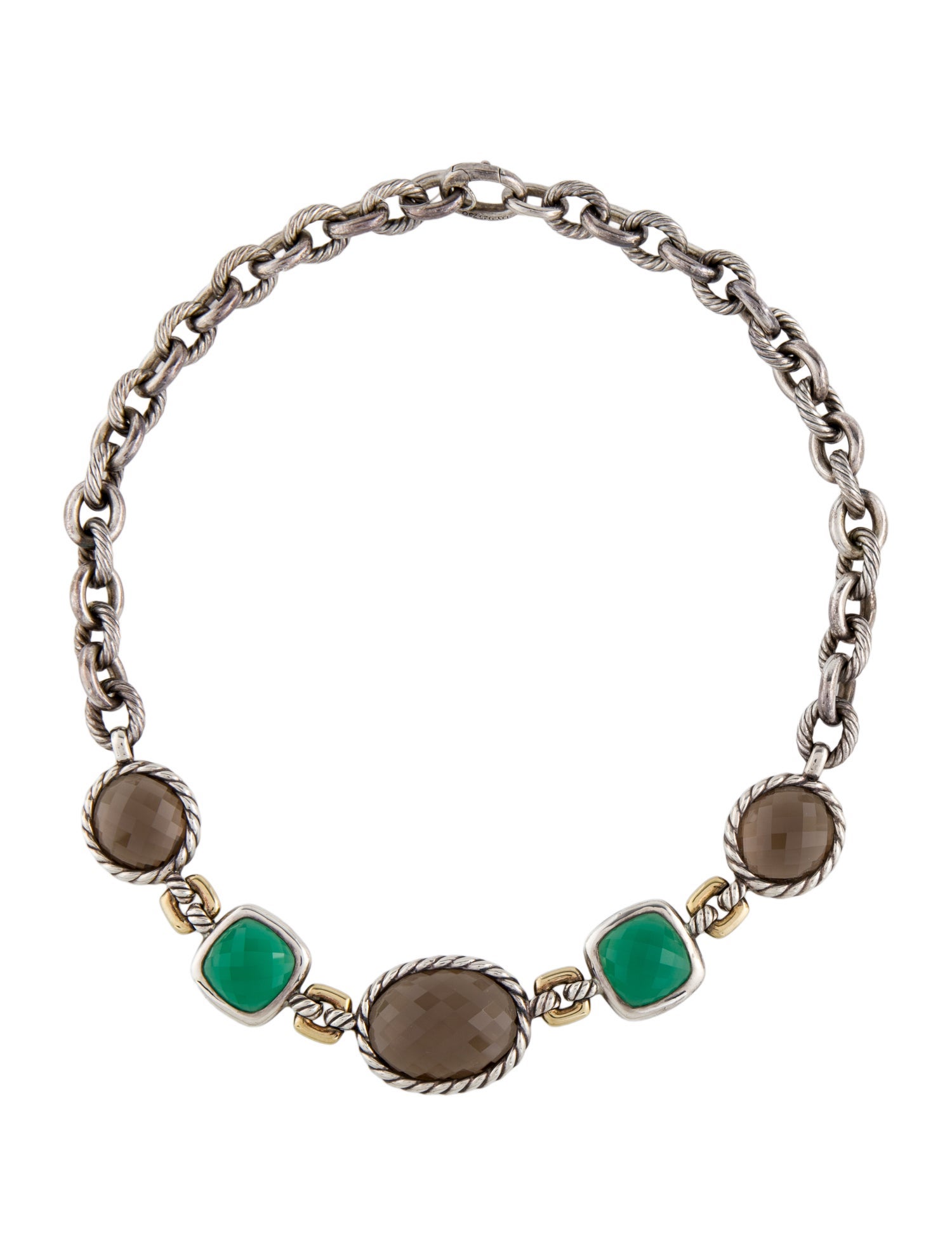 David Yurman Dyed Chalcedony & Smoky Quartz Viridian Collar Necklace