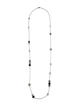David Yurman Onyx & Hematine Elements Station Necklace