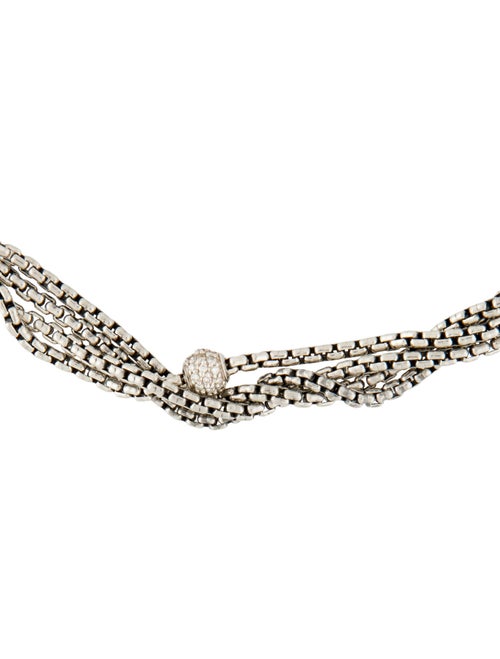 David Yurman Two-Tone Diamond Four-Row Small Chain Multistrand Necklace